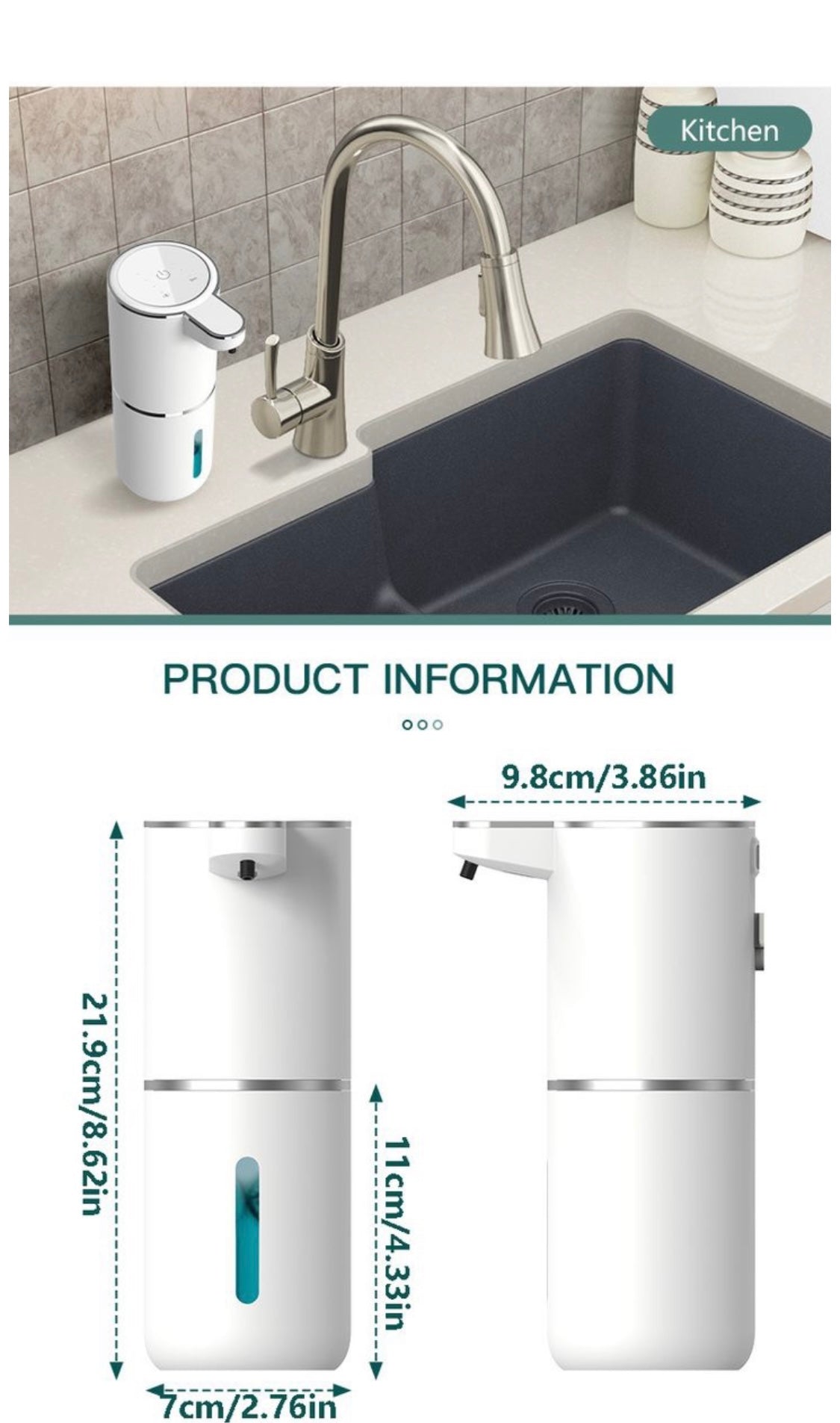 Automatic Soap Dispenser Non Contact Foam Soap Dispenser 380ml