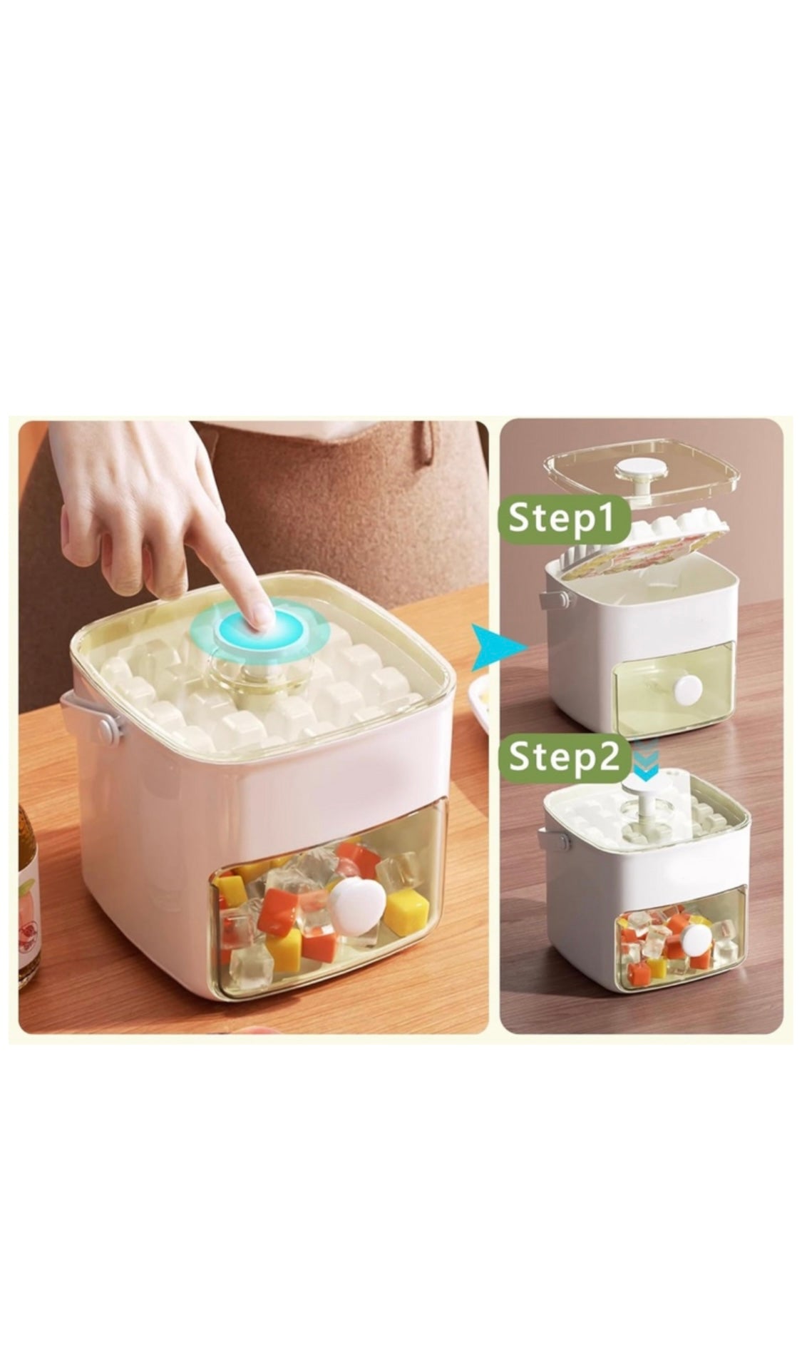 Easy Press Double Layer Ice Cube Maker Box