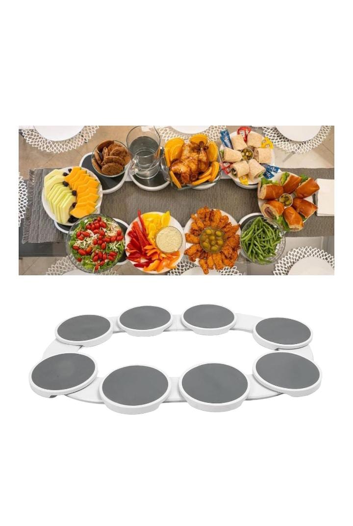 Synergy360 Lazy Susan 8 Plate Turntable Expandable for Dining Table