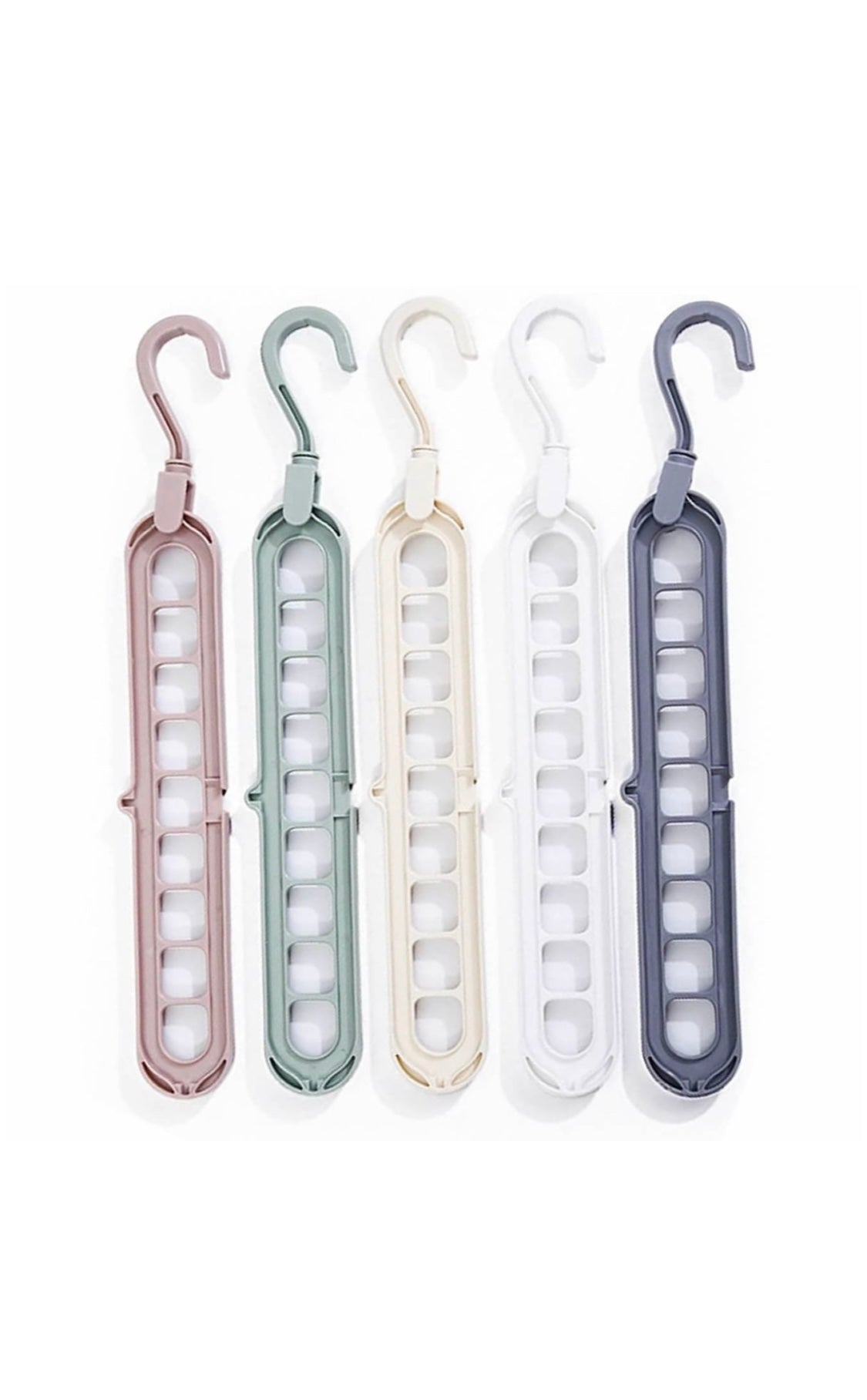 5 Pieces Clothes Hanger Organizer, 9 Holes Rotate Anti-skid Folding Hanger