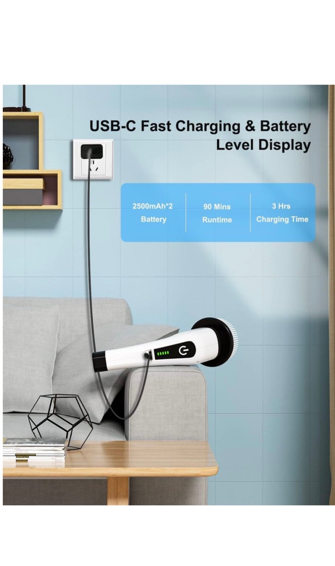 Electric Spin Scrubber, Cordless Cleaning Brush with 8 Replaceable Brush