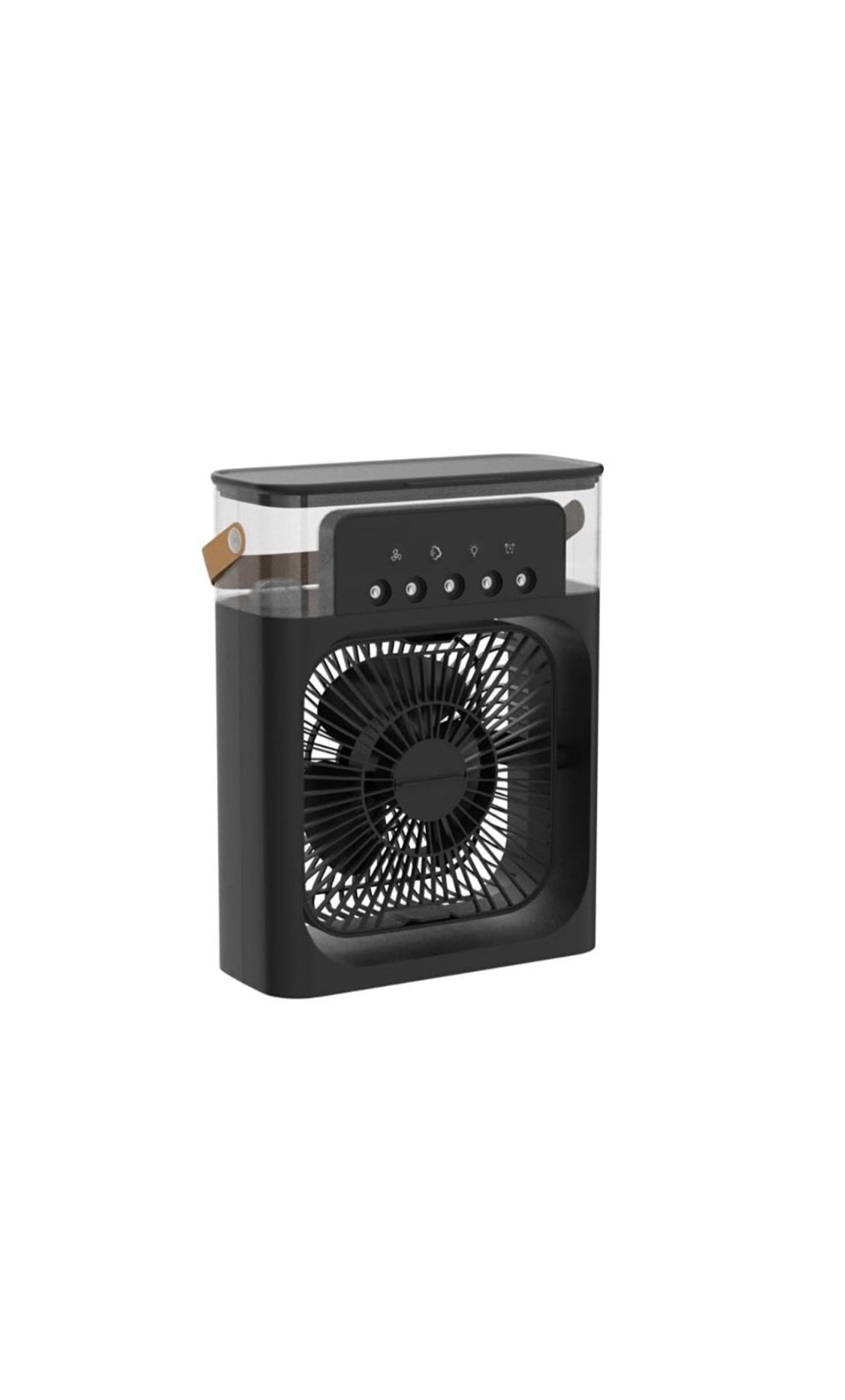 Air Conditioner Fan,Evaporative Air Cooler with 7 Colors LED Light - Black