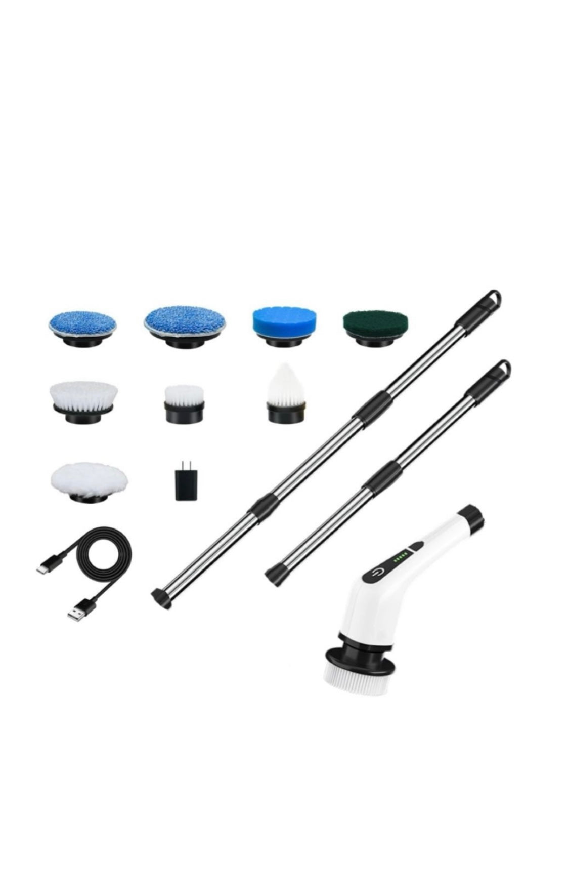 Electric Spin Scrubber, Cordless Cleaning Brush with 8 Replaceable Brush