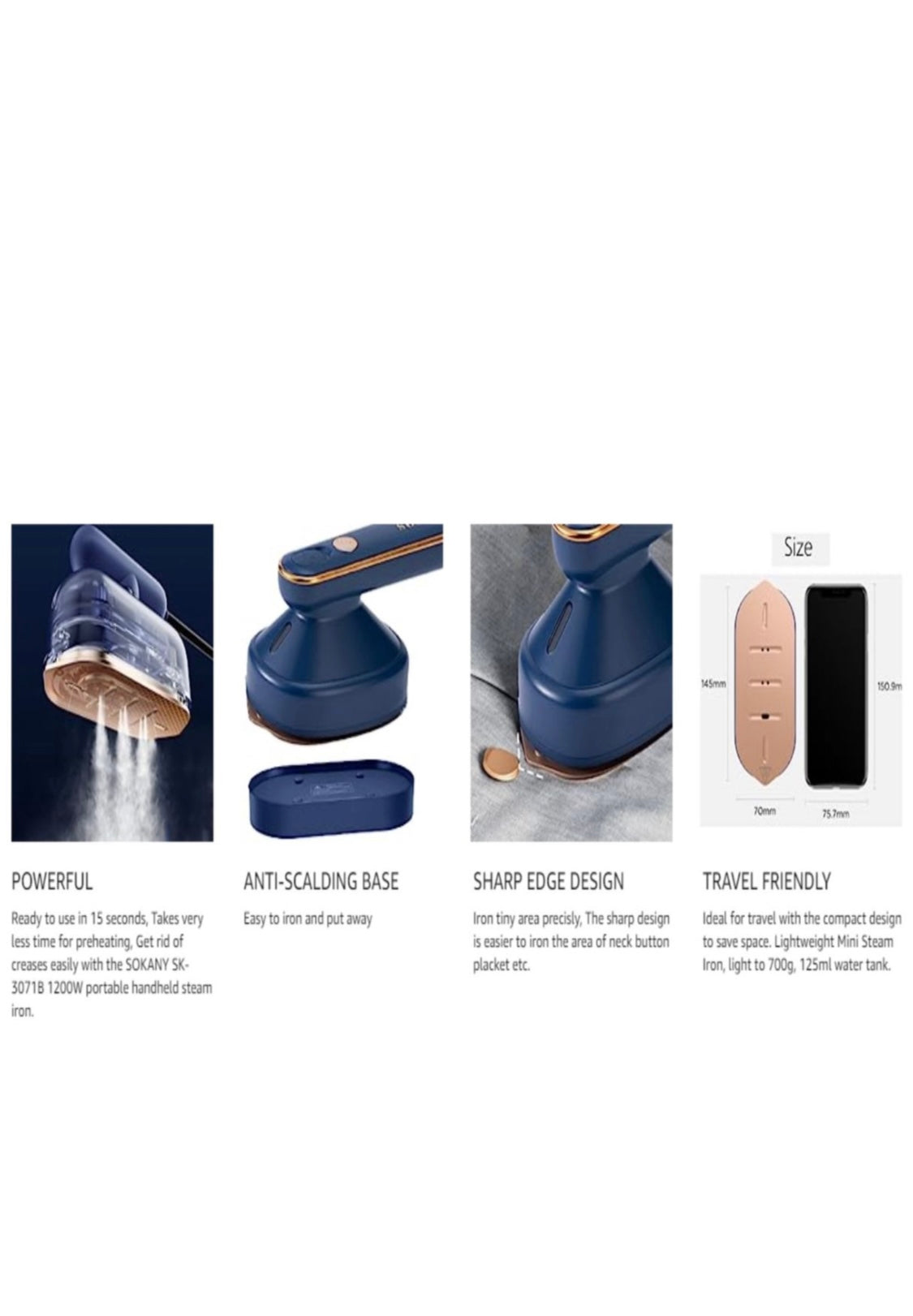 Portable steam iron - 1200W