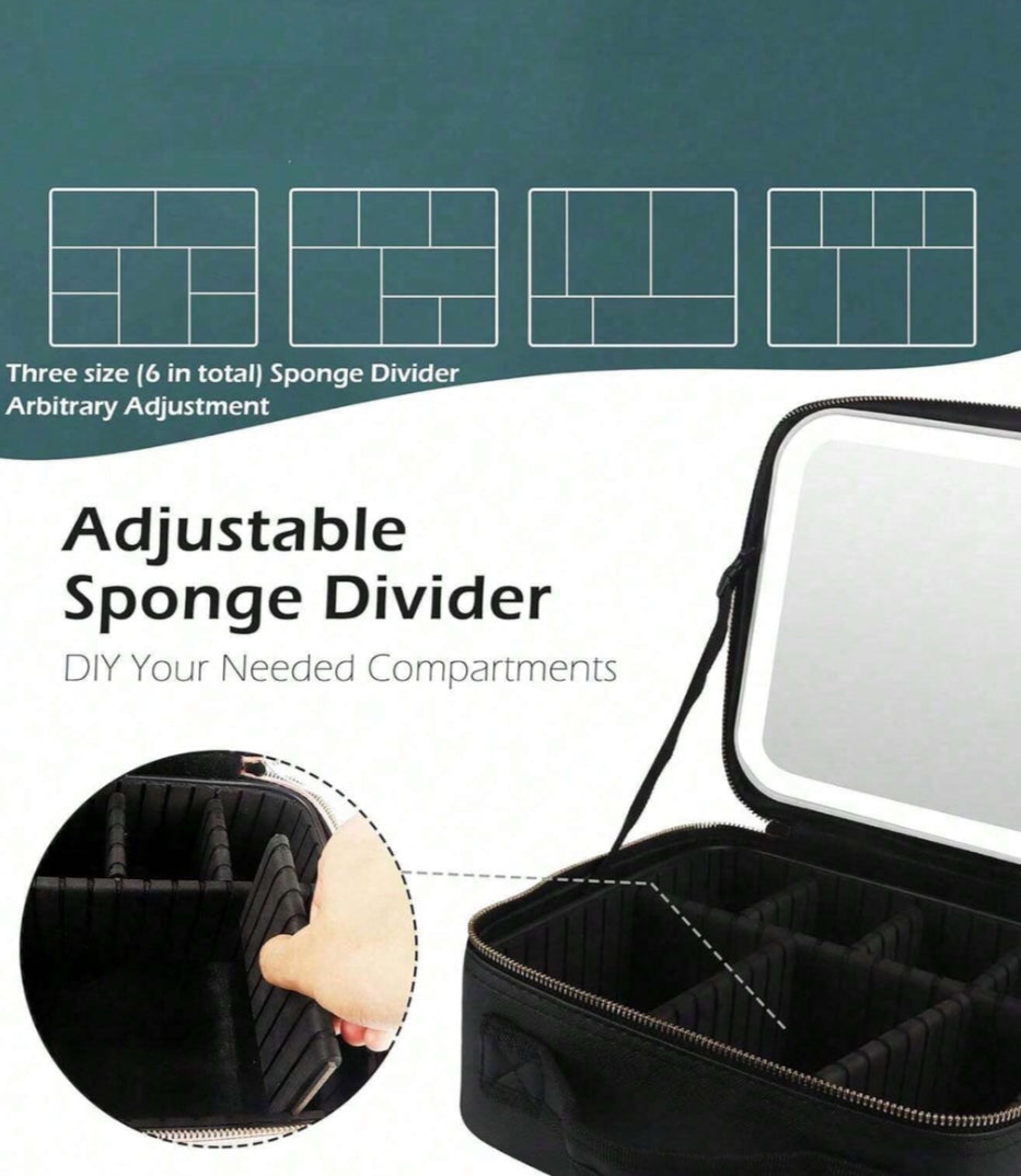 Travel Vanity Bag with led light mirror