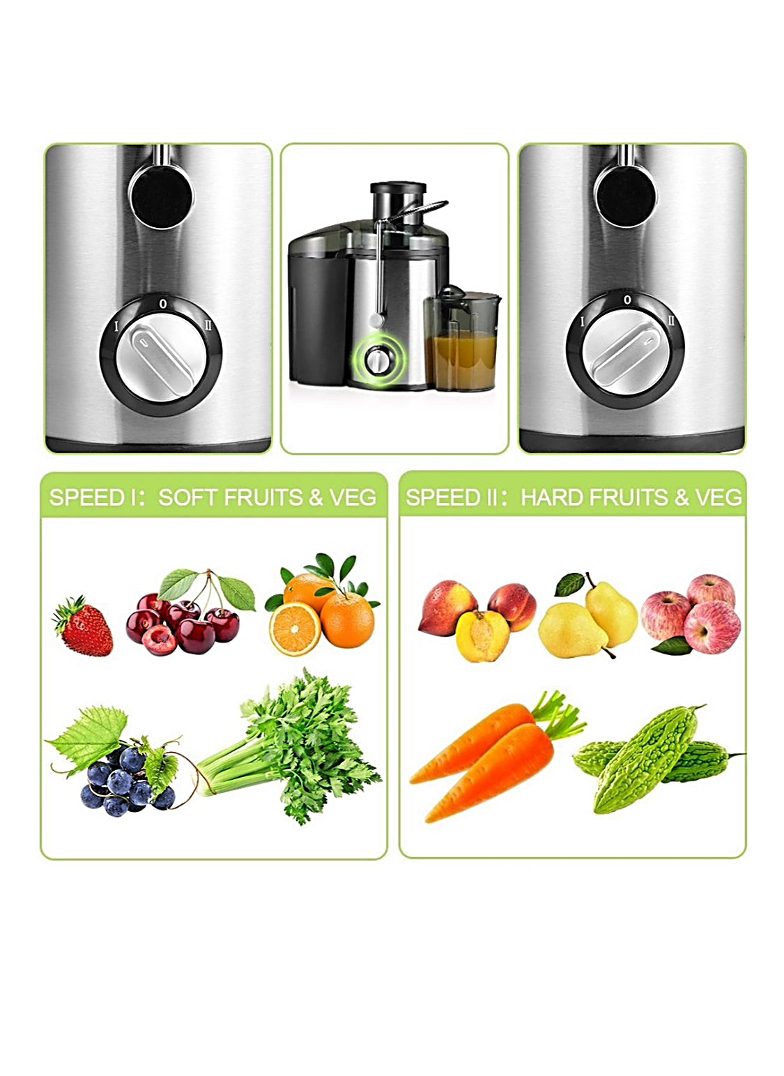 800W Fast Juicer (Steel Body)